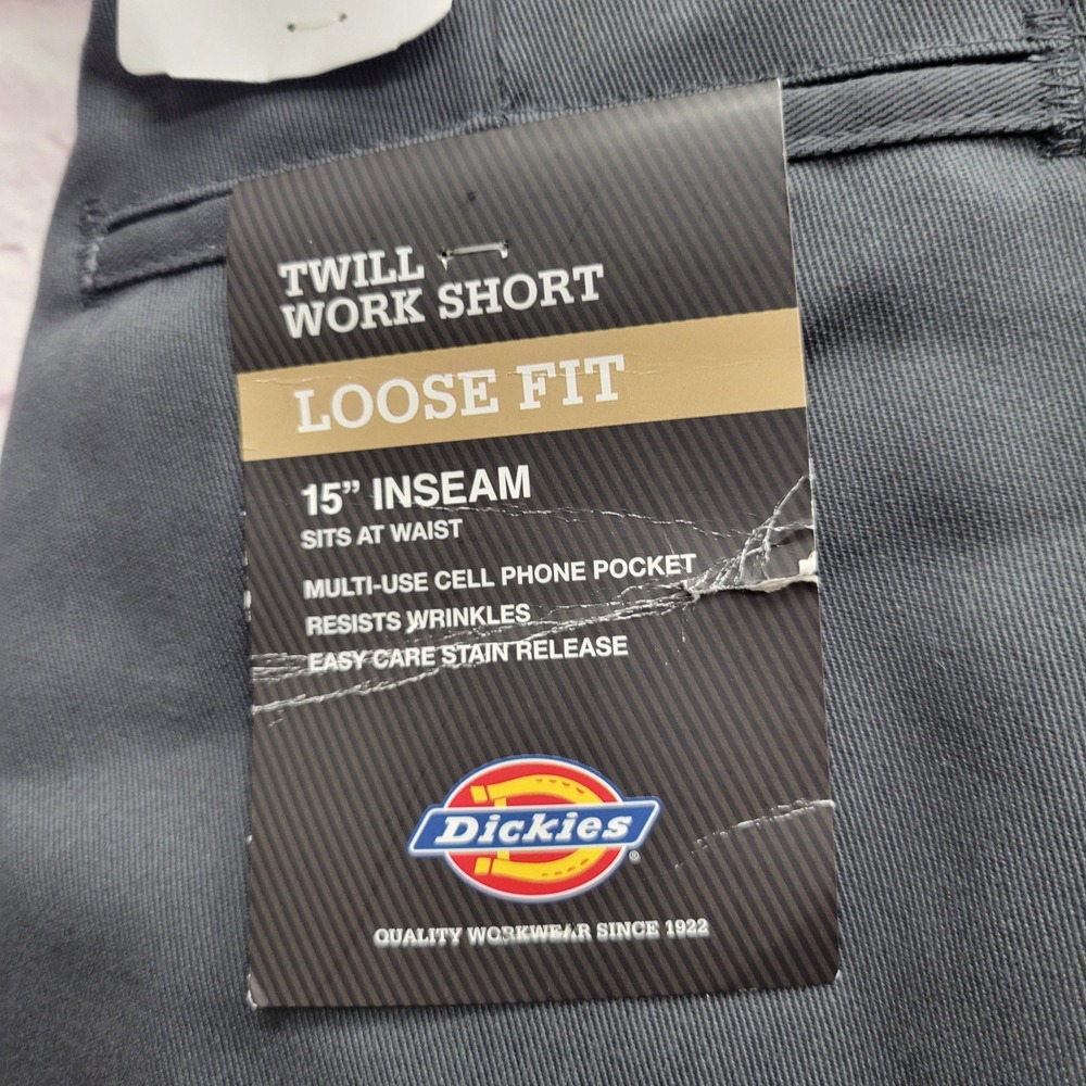 New Dickies Loose Fit Twill Work Shorts Mens Gray 46 Utility Y2K Skater Gorpcore - Picture 7 of 10